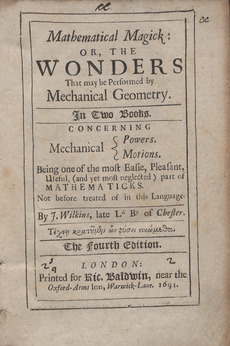 Wilkins - Mathematical magick, 1691f