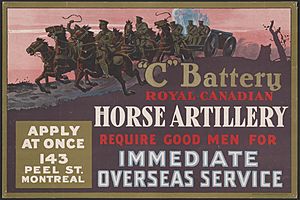 "C" Battery Royal Canadian horse artillery require good men for immediate overseas service Apply at once, 143 Peel St., Montreal. LCCN2016651566