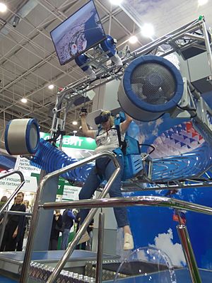 "Parachutist" simulator during the "Armiya 2022" exhibition
