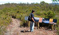Aboriginal interpretive information on Mount Misery, Huon Valley, Tasmania