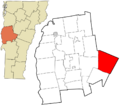 Addison County Vermont incorporated and unincorporated areas Granville highlighted