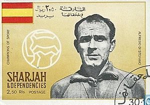 Alfredo Di Stéfano 1968 Sharjah stamp