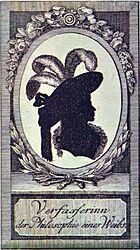 Ausstellung 'Der Zeit voraus - Drei Frauen auf eigenen Wegen' - Stadtmuseum Rapperswil - Marianne Ehrmann-Brentano 'Kleine Fragmente für Denkerinnen', Isny 1789, Porträt M.E. 2015-09-05 16-19-24 -crop-