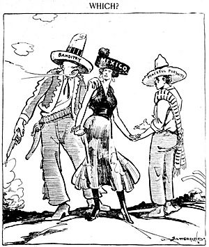 Bob Satterfield editorial Cartoon about Mexico 1919