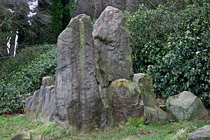 several large standing stones with some stacked