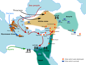 The Late Bronze Age Collapse c. 1200 - 1150 BCE (Illustration