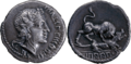 C. Papius Mutilus, denarius, 90 BC, Campana 100