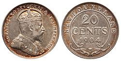 Canada Newfoundland Edward VII 20 Cents 1904H.jpg