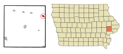 Location of Lowden, Iowa