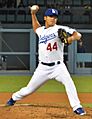 Chin-Hui Tsao pitching for 2015 Dodgers (1)