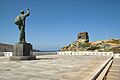 Chora of Andros, monument in front of the Maritime Museum, 090605