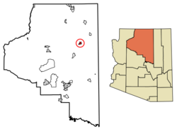 Location in Coconino County and the state of Arizona