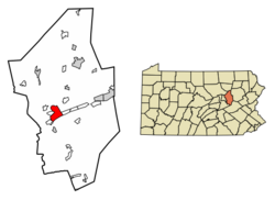 Location of Bloomsburg in Columbia County, Pennsylvania