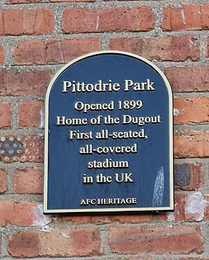 Commemorative plaque to Pittodrie Park