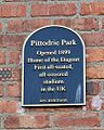Commemorative plaque to Pittodrie Park