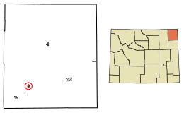 Location of Pine Haven in Crook County, Wyoming.