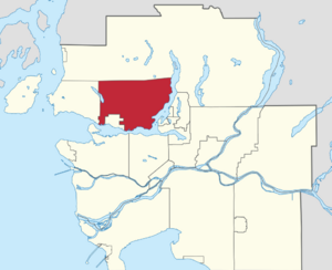 Location of the District of North Vancouver in Metro Vancouver
