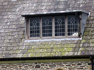 Dormer window on the Church of St Cedwyn Grade, Llangedwyn, Wales, United Kingdom (September 1st 2014)