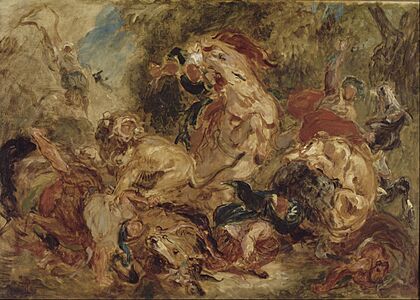 Eugène Delacroix - The Lion Hunt - Google Art Project