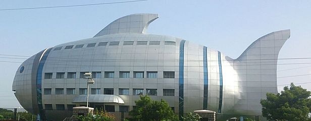 Fish shaped building