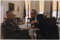 General William Westmoreland and President Lyndon B. Johnson in the Oval Office - NARA - 192557