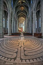 Grace Cathedral interior with labyrinth