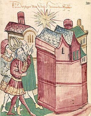 Heinrich III. sieht den neuen Stern über der Stadt Tivoli (Tyburtina)