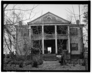 Historic American Buildings Survey, James I. Campbell, Photographer March 10, 1934 FRONT ELEVATION (SOUTHEAST). - Liendo, Farm Road 1488 and Wyatt Chapel Road Vicinity, HABS TEX,239-HEMP.V,1-1