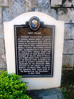 Historical marker of Fort Pilar 