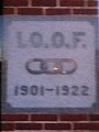 IOOF cornerstone in downtown Enid, Oklahoma