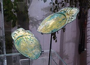 Iron Age Spoons from Penbryn on display in the Ashmolean Museum.jpg