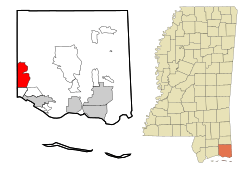 Location of Latimer, Mississippi