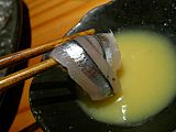 Kibinago sashimi with chopsticks by jetalone in Kagoshima