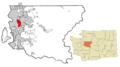 King County Washington Incorporated and Unincorporated areas Mercer Island Highlighted