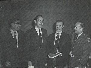 Kraft Taft Hilsman Jordan conferring at West Point 1969