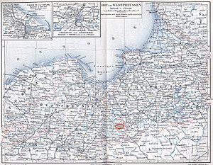 Löbau on a map of West Prussia and East Prussia