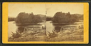 Looking up Androscoggin, from Lead-Mine Bridge, Shelburne, N.H, by Soule, John P., 1827-1904