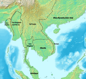 Mainland Southeast Asia around 700 CE