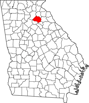 Map of Georgia highlighting Jackson County