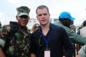 Matt Damon in Haiti 2009