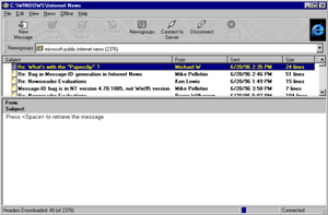 Microsoft Internet Mail and News screenshot