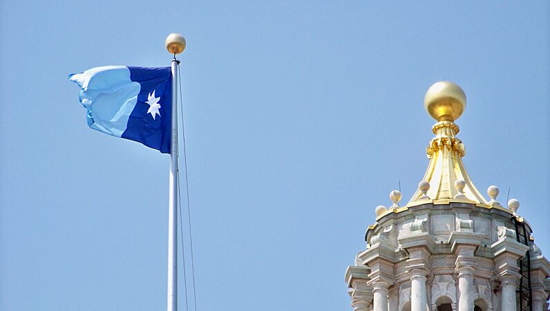 Minnesota Flag Flying Outside State Capitol