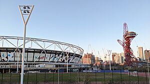 Olympic Park, London, from the Greenway 2022-03-19