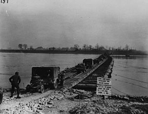 Pontoon bridge Rhine River 1945