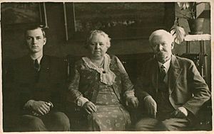 Pranas Mašiotas with wife and son