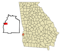 Location in Quitman County and the state of Georgia