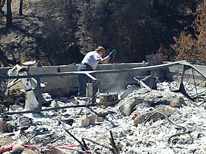 Remains of the 1866 Court House Museum after the 2024 Borel fire