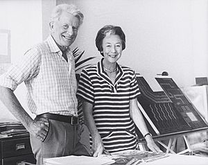Robin and Lucienne Day in their studio, 1980s
