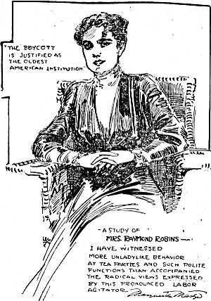 Sketch by Marguerite Martyn of labor leader Margaret Dreier Robins, 1910