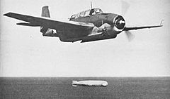 TBF dropping torpedo NAN2-2-44